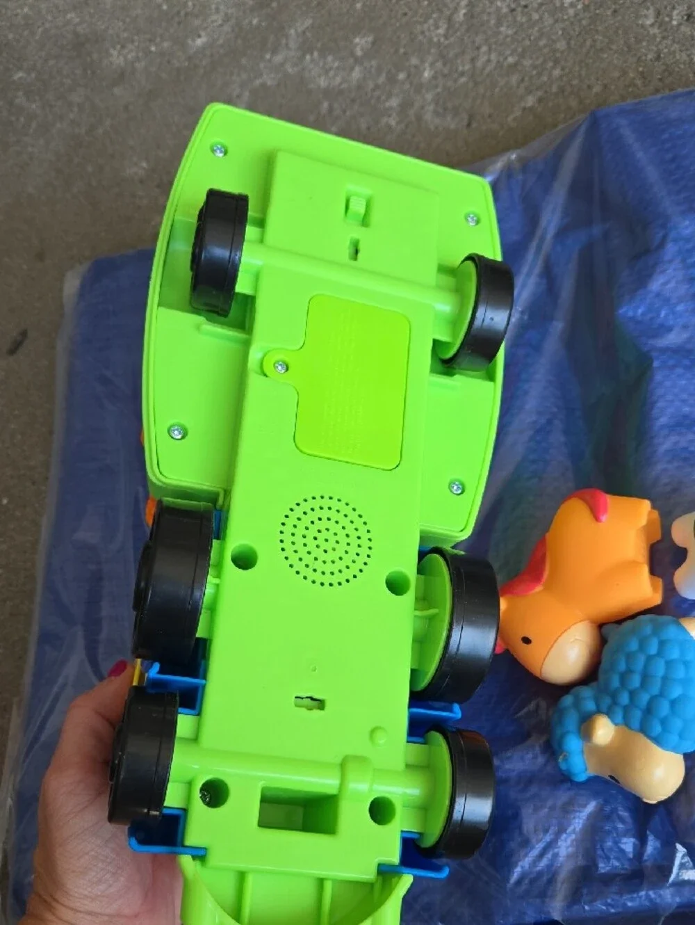 Little People Colorful Farm Animal Push Train - Blue, Yellow, Orange, Green